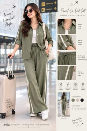 Women’s Olive Green Travel Co-Ord Set